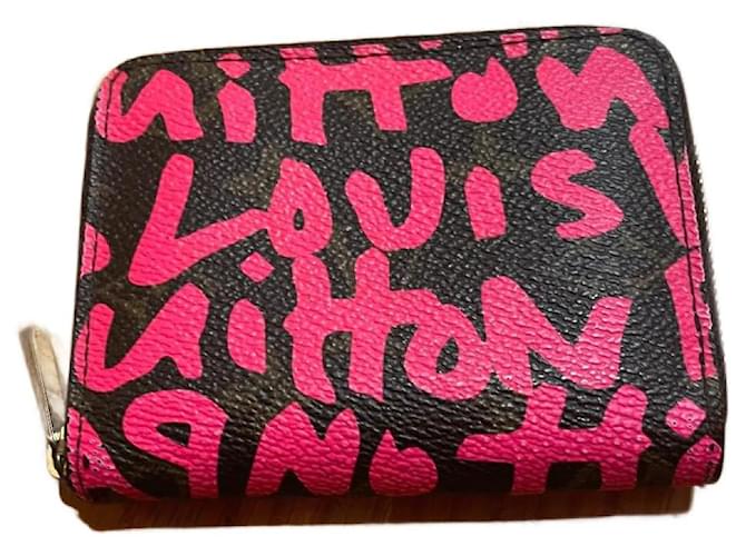 Louis Vuitton Graffiti scattanti con monete LV Fuschia Tela  ref.1200740