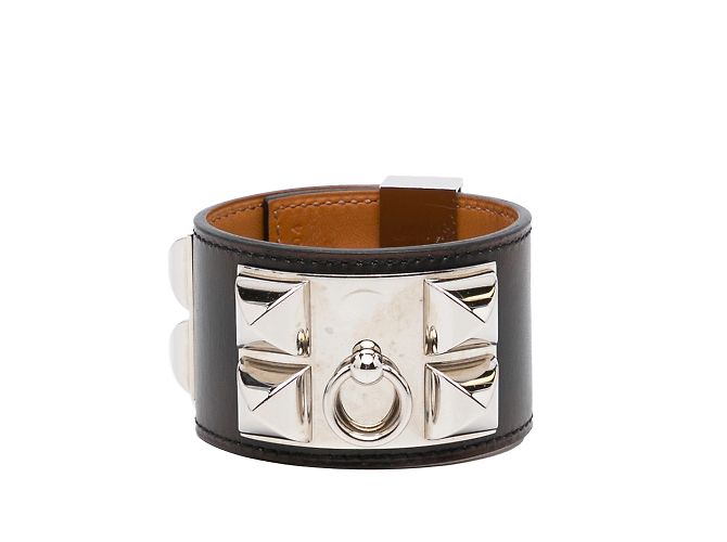 Ring Hermès Pulseiras HERMESCouro Prata