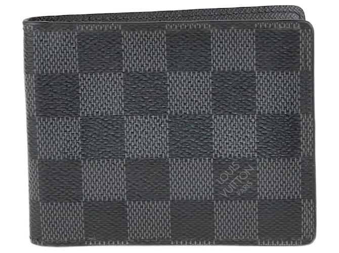 Louis Vuitton Portafoglio bi-fold con fermasoldi Damier Graphite Pelle  ref.1200794