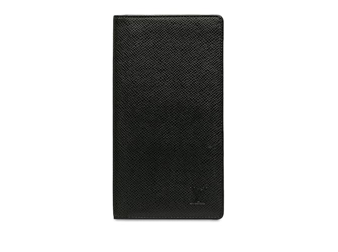 Black Louis Vuitton Taiga Brazza Wallet Leather  ref.1200812