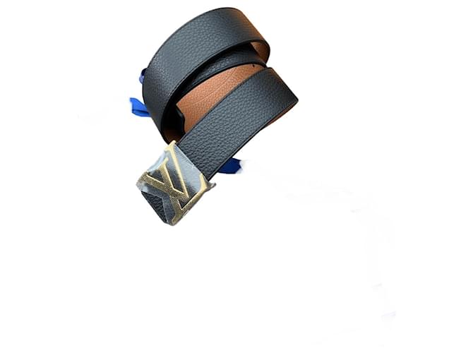 Louis Vuitton Reverse belt Brown Black Leather  ref.1200838