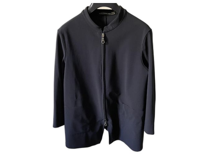 Marithé et François Girbaud M+F girbaud black zipped jacket, T mandarin collar. 40 - vintage