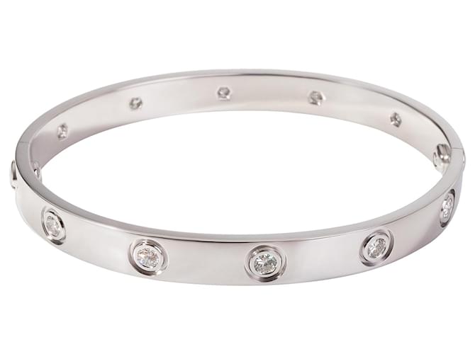 Cartier love bracelet, 10 diamonds (WHITE GOLD) Silvery Metallic Metal  ref.1200855