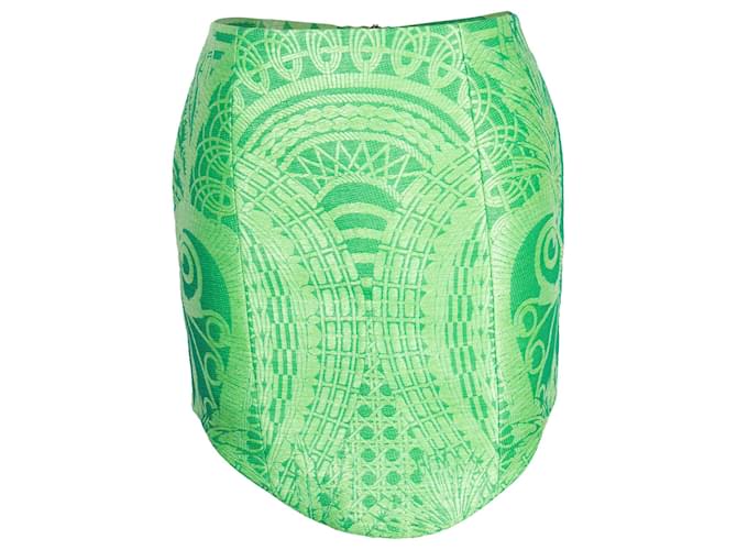 Balmain Jacquard Mini Pencil Skirt in Green Polyamide Nylon  ref.1200862