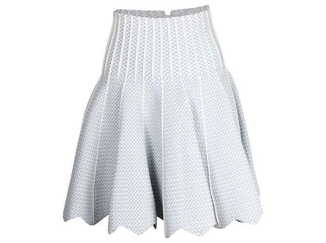 Alaïa Alaia Dotted High-Rise Flared Mini Skirt in Blue Viscose Cellulose fibre  ref.1200874