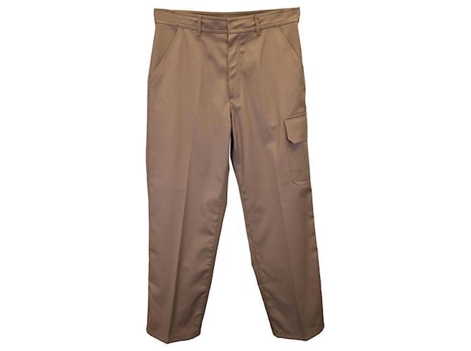 Valentino Garavani Wide-Leg Side Flap Pocket Pants in Brown Polyester  ref.1200881