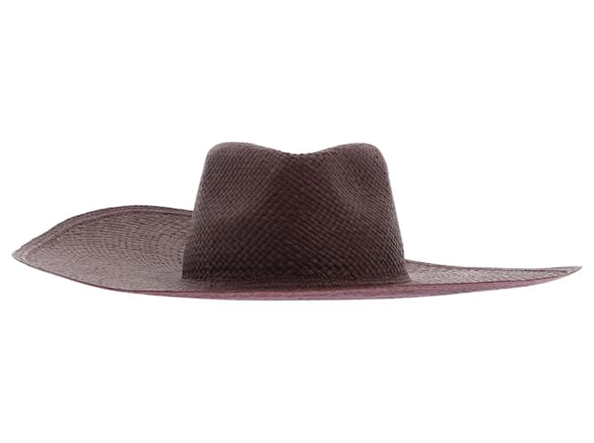 Autre Marque NON SIGNE / UNSIGNED  Hats T.cm 55 Wicker Dark red  ref.1200907