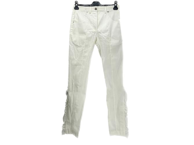 LOUIS VUITTON Pantalone T.fr 36 cotton Bianco Cotone  ref.1200914