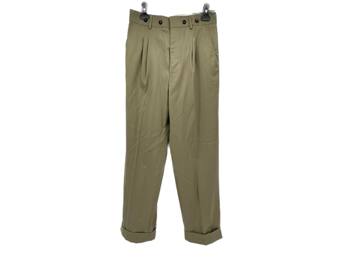 MARGAUX LONNBERG  Trousers T.fr 36 Wool Khaki  ref.1200950