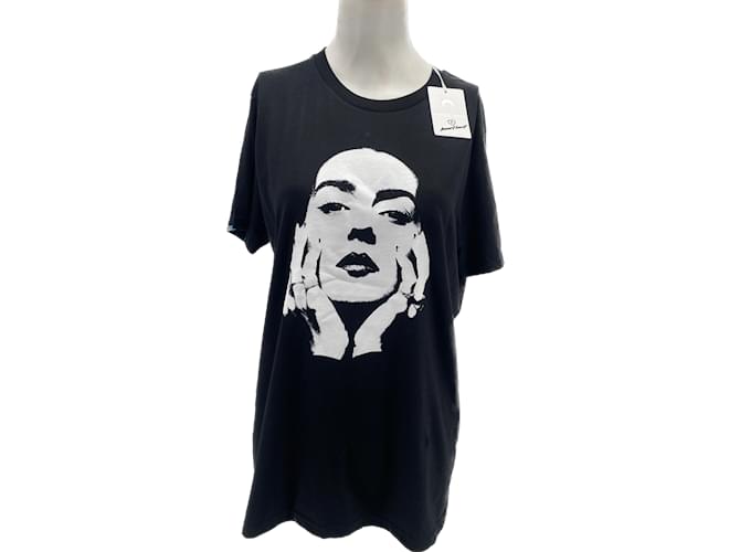 MARINE SERRE  T-shirts T.International S Cotton Black  ref.1200967