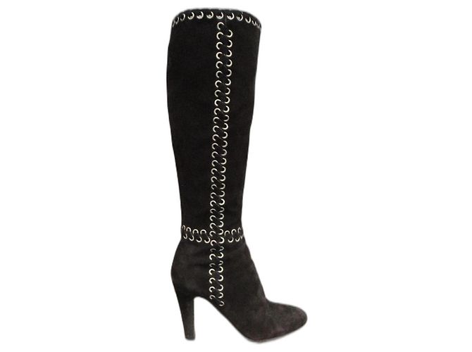 botas Prada de gamuza marrón oscuro talla 39