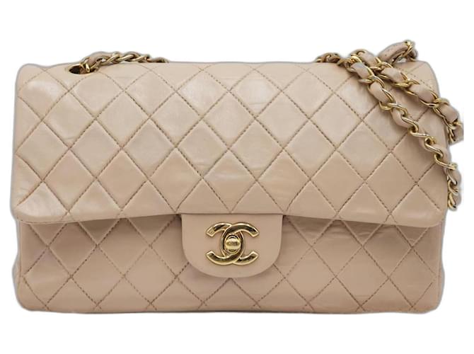 Chanel Timeless Classic Medium lined Flap 2.55 bag Beige Leather  ref.1200987