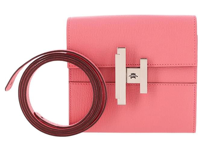 Hermès Hermes Pink Cinhetic To Go Wallet Leather Pony-style calfskin  ref.1201018