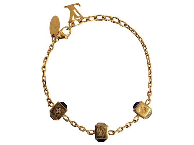 Louis Vuitton Bracelet Gamble en cristal d'or Métal Plaqué or Doré  ref.1201044