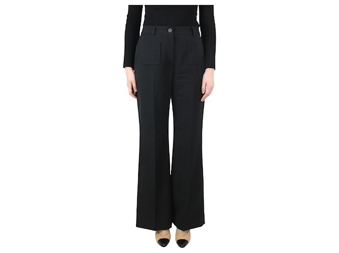 Claudie Pierlot Black front-pocket trousers - size UK 10 Polyester  ref.1201105