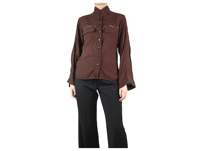 Chloé Braunes Taschenhemd – Größe UK 8 Viskose  ref.1201114