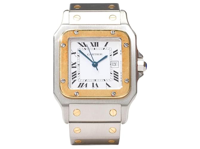 CARTIER Santos Galbee accessory in Gold and Silver steel - 101649 Silvery White gold  ref.1201137