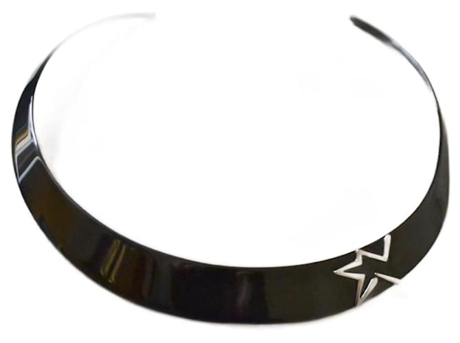 collana di coppia, girocollo stella Thierry Mugler, Noir, stella d'argento Nero Acciaio  ref.1201147