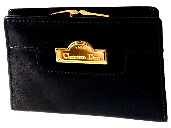Christian Dior Purses, wallets, cases Golden Dark blue