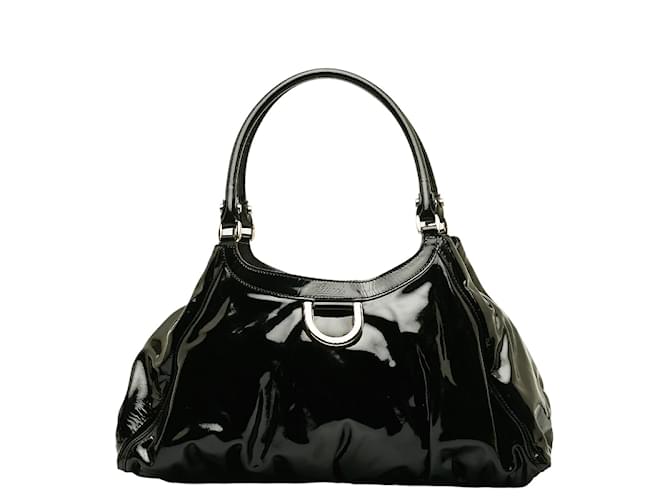 Gucci Patent Leather Abbey D Ring Shoulder Bag  189835 Black  ref.1201203