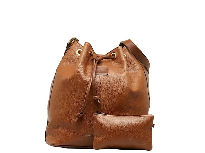 Burberry Sac seau en cuir Veau façon poulain Marron  ref.1201207