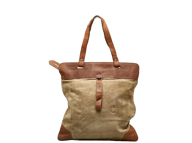 Burberry Leather Suede Tote Bag Brown  ref.1201208