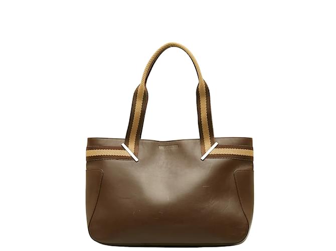 Gucci Leather Web Handbag  73983 Brown  ref.1201211