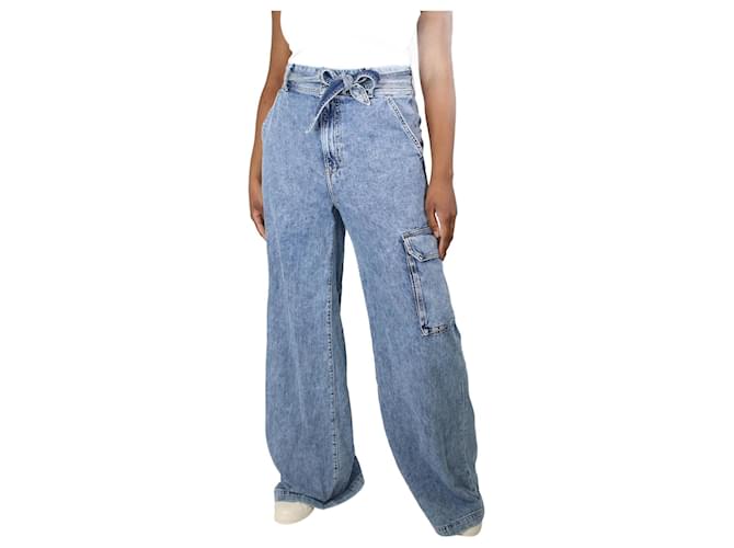 Veronica Beard Blue belted cargo jeans - size UK 14 Cotton  ref.1201218
