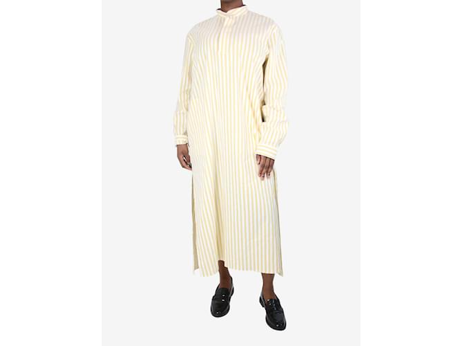 Autre Marque Yellow and white striped shirt dress - size L Cotton  ref.1201248
