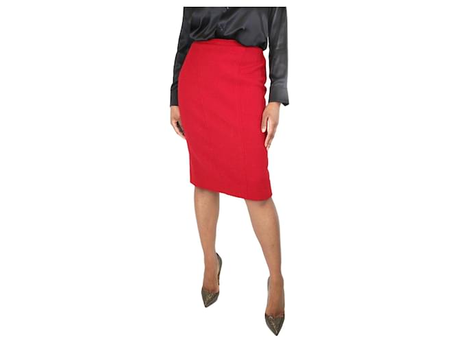 Autre Marque Red tweed skirt - size UK 14 Wool  ref.1201254