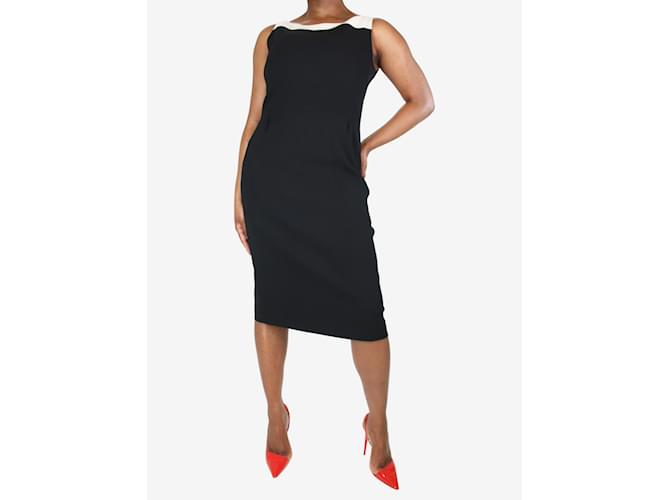 Givenchy Black two-tone midi dress - size UK 14 Wool  ref.1201255