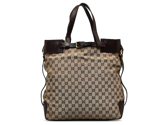 Gucci Brown GG Canvas Tote Bag Beige Cloth Cloth  ref.1201294