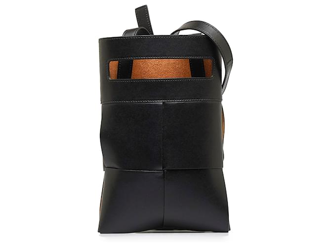Bottega Veneta Black Maxi Intrecciato Cut Out Crossbody Bag Leather Pony-style calfskin  ref.1201311