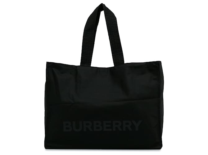 Burberry Black Eco Nylon Logo Trench Tote Cloth  ref.1201321