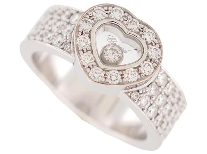 Chopard Happy Diamonds Ring 82/2936-20 taille 53 WHITE GOLD 18K GOLDEN RING Silvery  ref.1201365