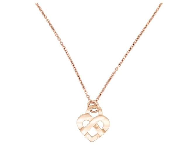 NEW POIRAY INTERLACE HEART NECKLACE MM YELLOW GOLD FORCAT CHAIN 18K NECKLACE Golden  ref.1201375