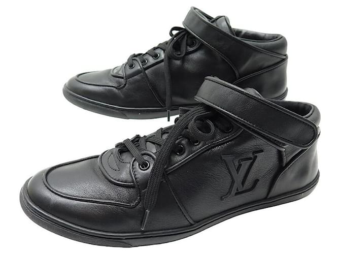 LOUIS VUITTON SHOES ACAPULCO SNEAKERS 38 BLACK LEATHER BOX SNEAKERS SHOES  ref.1201428