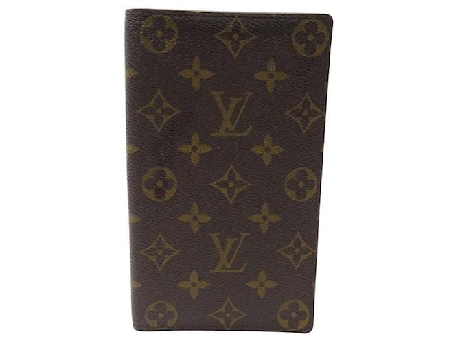 VINTAGE PORTEFEUILLE LOUIS VUITTON EN TOILE MONOGRAM PORTE CARTES PAPIERS WALLET Marron  ref.1201452