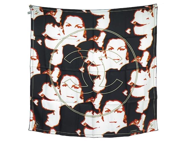 NEW CHANEL MADEMOISELLE COCO SQUARE FACE SCARF 90 CM SILK SCARF Multiple colors  ref.1201478