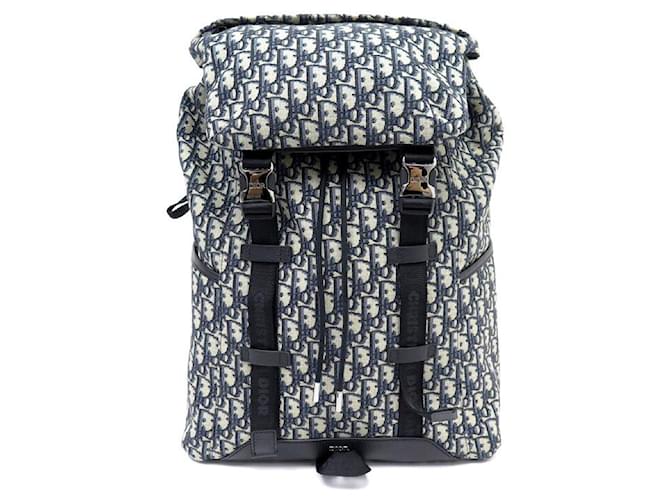 NEW CHRISTIAN DIOR EXPLORER BACKPACK BLUE OBLIQUE CANVAS AND LEATHER BACKPACK Navy blue  ref.1201502