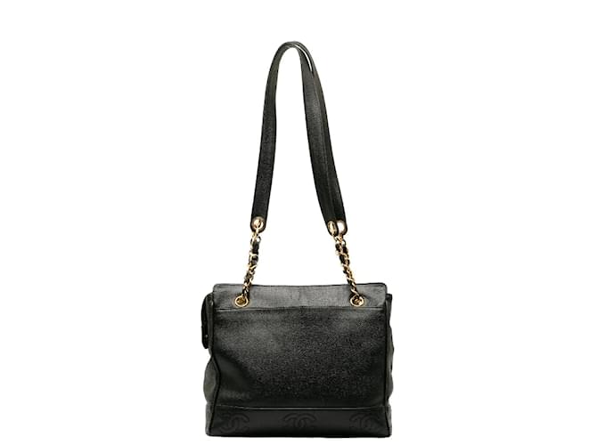 Chanel Triple CC Caviar Tote Bag Black Leather  ref.1201521