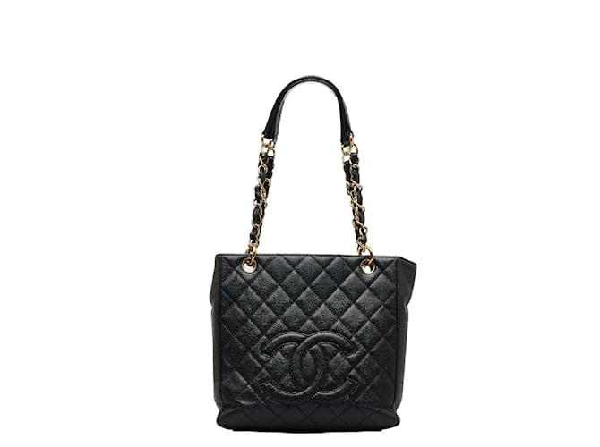 Chanel CC Caviar Grand Einkaufstasche Schwarz Leder  ref.1201532