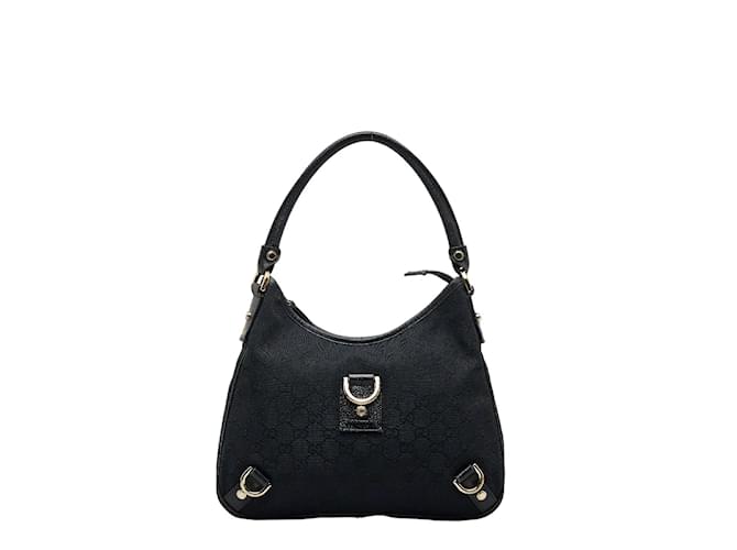 Gucci Borsa hobo Abbey in tela GG 130738 Nero  ref.1201533