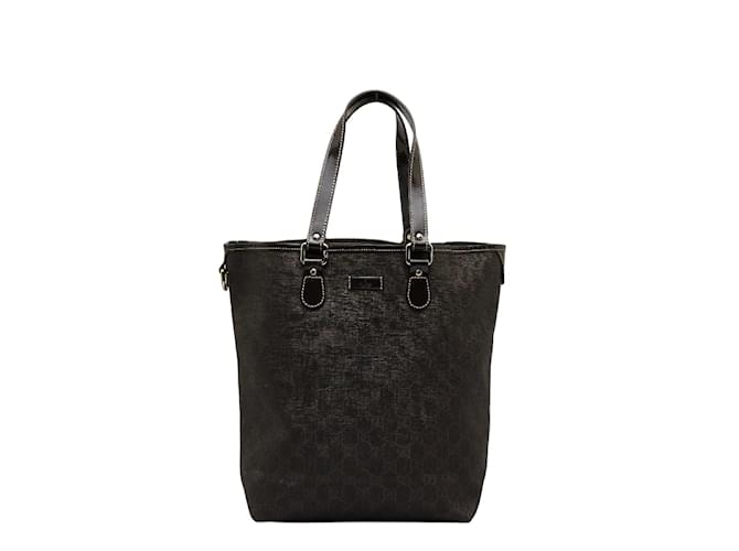 Bolsa de mão Gucci GG Supreme em PVC de couro 189896 em muito bom estado Marrom Plástico  ref.1201535