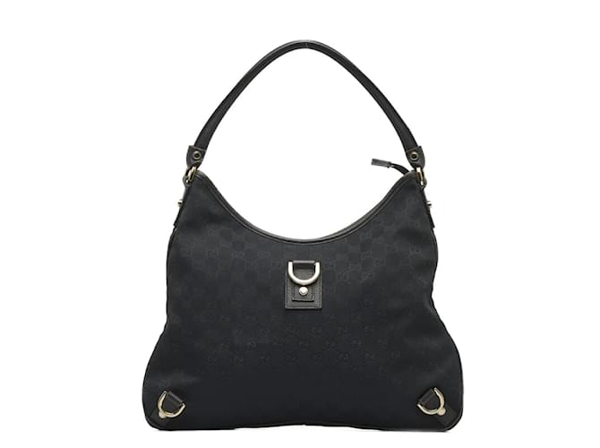 Gucci Bolso hobo Abbey de lona con GG 130737 Negro Lienzo  ref.1201540