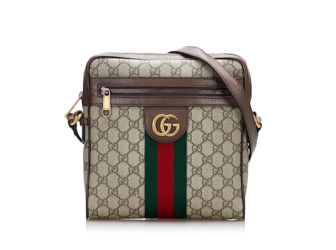 Gucci GG Supreme Small Ophidia Messenger Bag 547926.0 Brown Cloth  ref.1201543