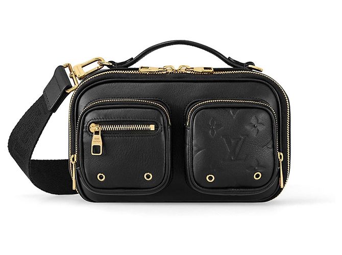 Louis Vuitton Utility Umhängetasche schwarzes Monogramm Leder