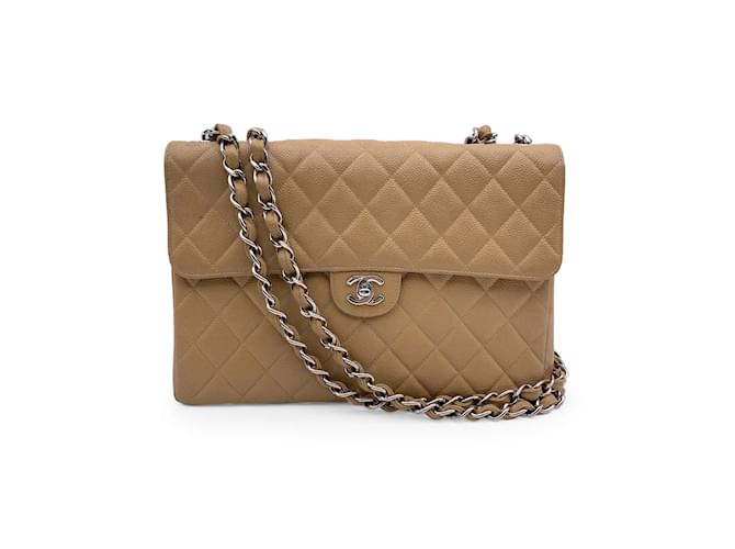 Chanel Shoulder Bag Vintage Timeless/classique Beige Leather  ref.1201843