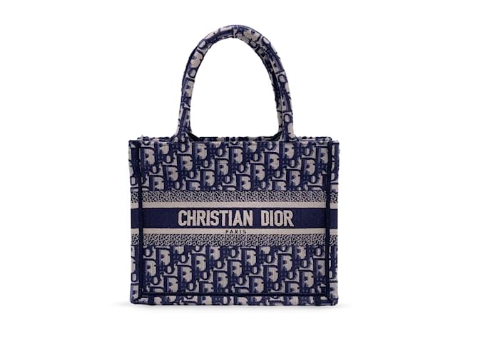 Borsa tote Christian Dior Borsa per libri Blu Tela  ref.1201861