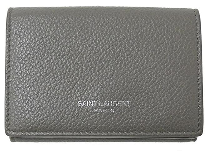 SAINT LAURENT Grey Leather  ref.1202123